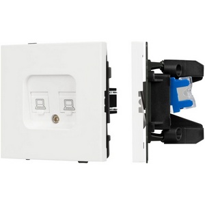 Изображение товара Механизм компьютерной розетки двойной SCT-TENDO-MPC2-SFPL-WH (RJ-45, CAT6) (Arlight, Матовый белый) 054598