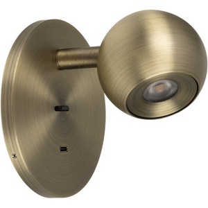 Изображение товара Спот светодиодный SP-OTTORI-WALL-CHARGE-6W Warm3000 (BR, 30 deg, 230V, USB-C) (Arlight, IP20 Металл) 058483