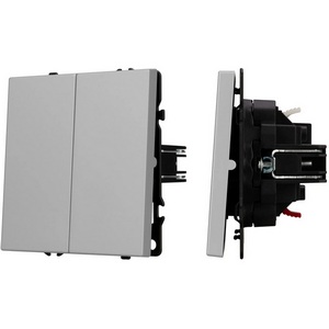 Изображение товара Механизм выключателя двухклавишный непроходной SWT-NOBE-MK02-SFPL-IS (230V, 10A) (Arlight, Никель) 059420