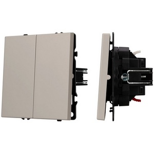 Изображение товара Механизм выключателя двухклавишный проходной SWT-NOBE-MKP2-SFPL-CA (230V, 10A) (Arlight, Кашемир) 059422