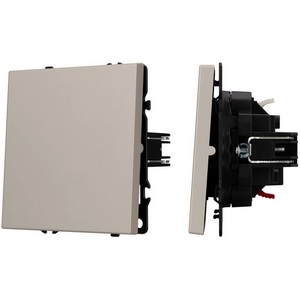 Изображение товара Механизм выключателя одноклавишный проходной SWT-NOBE-MKP1-SFPL-CA (230V, 10A) (Arlight, Кашемир) 059432