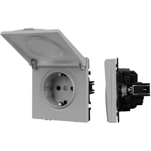 Изображение товара Механизм розетки влагозащищённый SCT-NOBE-MCP-SFPL-IS (230V, 16A) (Arlight, Никель) 059441