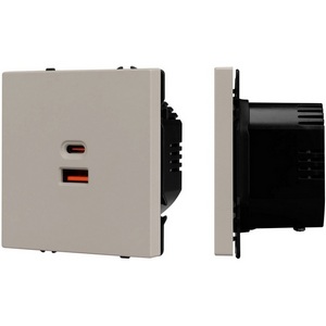 Изображение товара Механизм розетки с быстрой USB зарядкой SCT-NOBE-MUAC-SFPL-FC-CA (65W, QC3) (Arlight, Кашемир) 059446