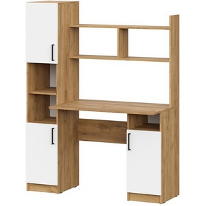 Изображение товара Стол с деревянной столешницей офисный компьютерный Арника СТК 13, Дуб Золотой, белый