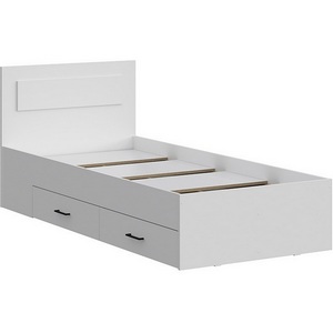 Изображение товара Кровать Арника одинарная с ящиками Бали, Белый шагрень