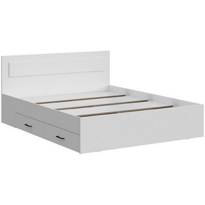 Изображение товара Кровать Арника двойная с ящиками Бали, Белый шагрень