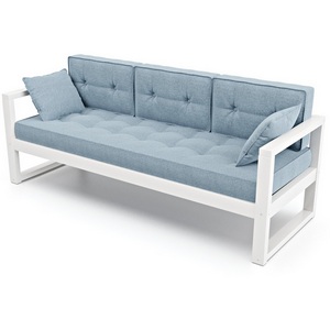 Изображение товара Диван Arsko Астер Б белая эмаль голубая рогожка