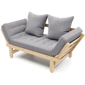 Изображение товара Кушетка Arsko Сламбер сосна серый велюр