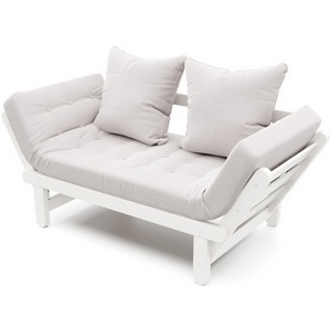 Изображение товара Кушетка Arsko Сламбер белая эмаль светло-серый велюр