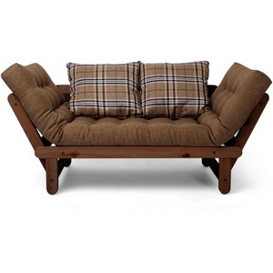 Изображение товара Кушетка Arsko Сламбер орех коричневая клетка рогожка