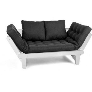 Изображение товара Кушетка Arsko Сламбер BOX белая эмаль черная рогожка