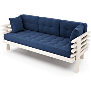 Изображение товара Диван Arsko Стоун беленый дуб синий велюр