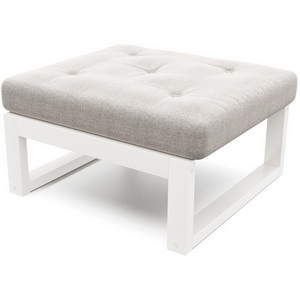 Изображение товара Пуф Arsko Амбер белая эмаль серая рогожка