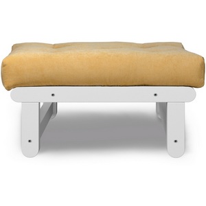 Изображение товара Пуф Arsko Сламбер белая эмаль бежевый вельвет