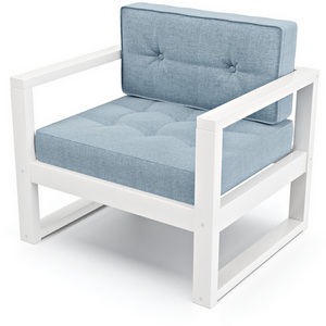 Изображение товара Кресло Arsko Астер белая эмаль голубая рогожка