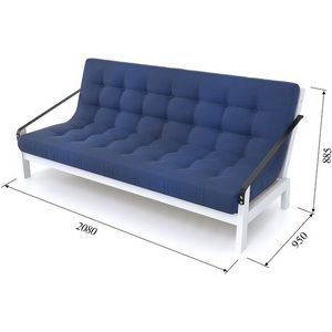 Изображение товара Диван Arsko Локи белая эмаль синяя рогожка