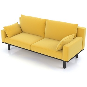 Изображение товара Диван Arsko прямой Колин венге велюр желтый
