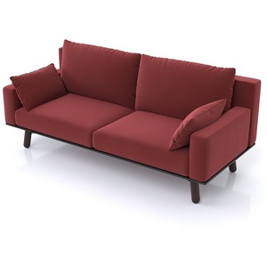 Изображение товара Диван Arsko прямой Колин орех велюр красный