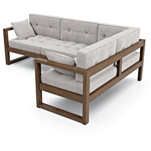 Изображение товара Диван Arsko Астер У орех серая рогожка