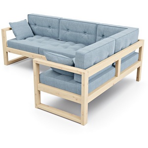 Изображение товара Диван Arsko Астер У сосна голубая рогожка