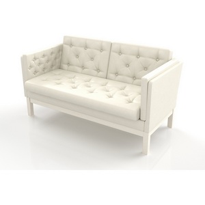 Изображение товара Диван Arsko Айверс М беленый дуб белый кожзам