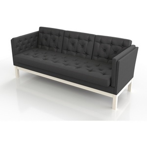 Изображение товара Диван Arsko Айверс Б беленый дуб черная рогожка