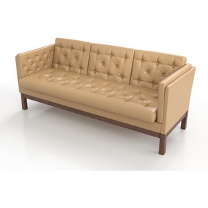 Изображение товара Диван Arsko Айверс Б орех кремовый кожзам