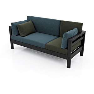 Изображение товара Диван Arsko прямой Домино Б венге велюр голубой/зеленый