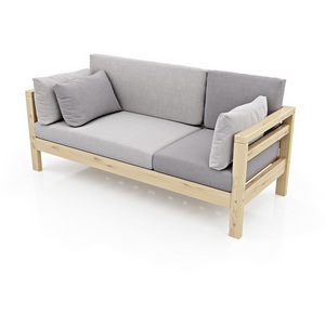 Изображение товара Диван Arsko прямой Домино Б сосна велюр светло-серый/темно-серый