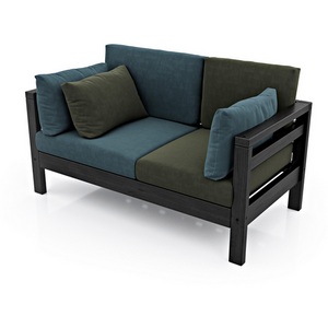 Изображение товара Диван Arsko прямой Домино М венге велюр голубой/зеленый