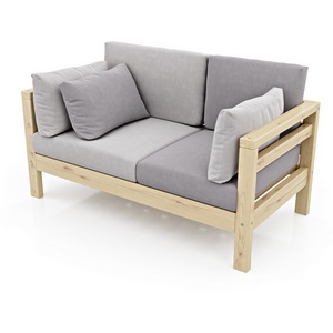 Изображение товара Диван Arsko прямой Домино М сосна велюр светло-серый/темно-серый