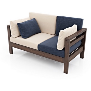 Изображение товара Диван Arsko прямой Домино М орех велюр молочный/синий