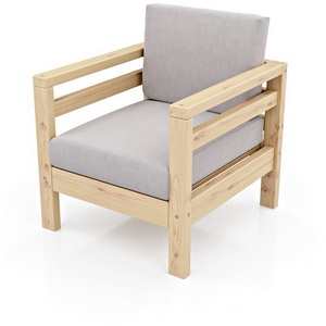 Изображение товара Кресло Arsko Домино сосна велюр светло-серый