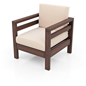 Изображение товара Кресло Arsko Домино орех велюр молочный