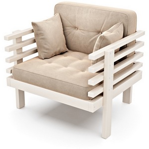 Изображение товара Кресло Arsko Стоун беленый дуб светло-бежевый велюр