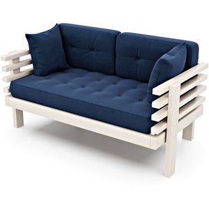 Изображение товара Диван Arsko Стоун Мини беленый дуб синий велюр