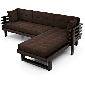 Изображение товара Диван Arsko Стоун Угловой венге шоколадный велюр