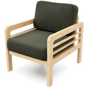 Изображение товара Кресло Arsko Бергер сосна велюр зеленый