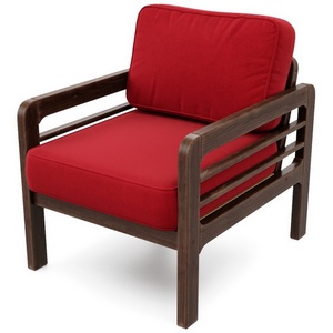 Изображение товара Кресло Arsko Бергер орех велюр красный