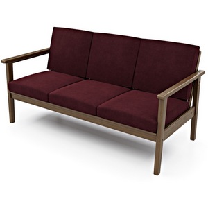 Изображение товара Диван Arsko прямой Лориан Б орех велюр бордовый