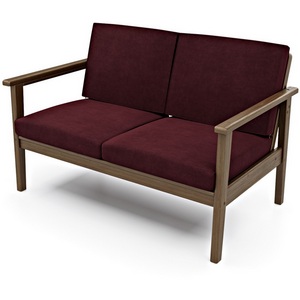 Изображение товара Диван Arsko прямой Лориан М орех велюр бордовый