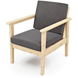 Изображение товара Кресло Arsko Лориан сосна велюр серый