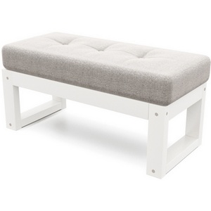 Изображение товара Банкетка Arsko Амбер белая эмаль серая рогожка