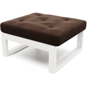 Изображение товара Пуф Arsko Амбер белая эмаль коричневый велюр