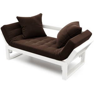 Изображение товара Кушетка Arsko Амбер белая эмаль шоколадный велюр