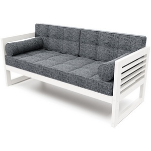 Изображение товара Диван Arsko прямой Сега Б белая эмаль рогожка графитовая