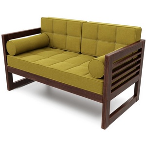 Изображение товара Диван Arsko прямой Сега М орех рогожка горчичная