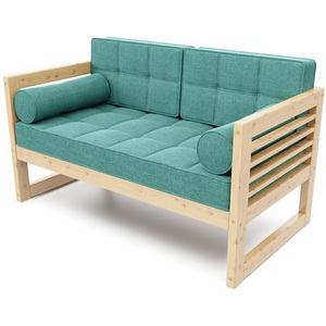 Изображение товара Диван Arsko прямой Сега М сосна рогожка бирюзовая