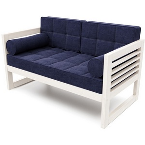 Изображение товара Диван Arsko прямой Сега М беленый дуб рогожка синяя