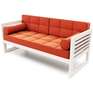 Изображение товара Диван Arsko прямой Сега Б беленый дуб велюр оранжевый